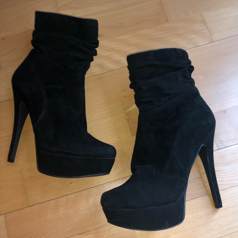 Aldo Black Slouchy Platform Heel Booties Size 38